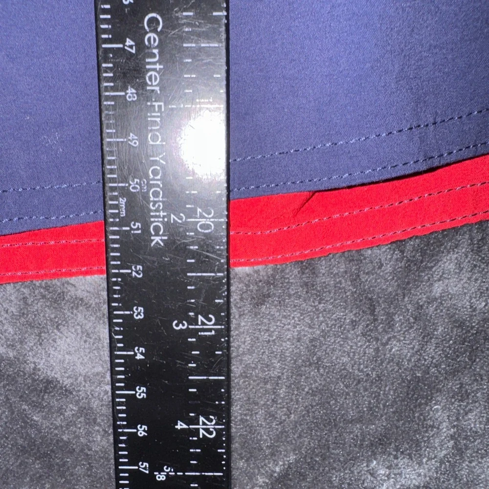 Patagonia Mens Colorblock Board Shorts Navy Red Size 28 Swim Trunks Side Pocket